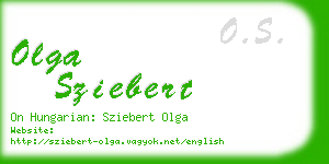 olga sziebert business card